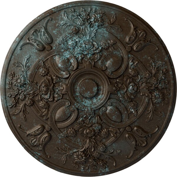 Ekena Millwork Baile Ceiling Medallion (Fits Canopies up to 6"), 31 1/4"OD x 2 1/4"P, Bronze Blue Patina CM31BABBS - main